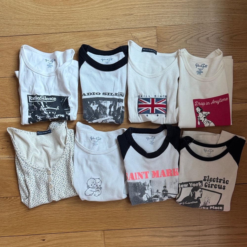 Brandy Melville Graphic Tees - White, Black, Red